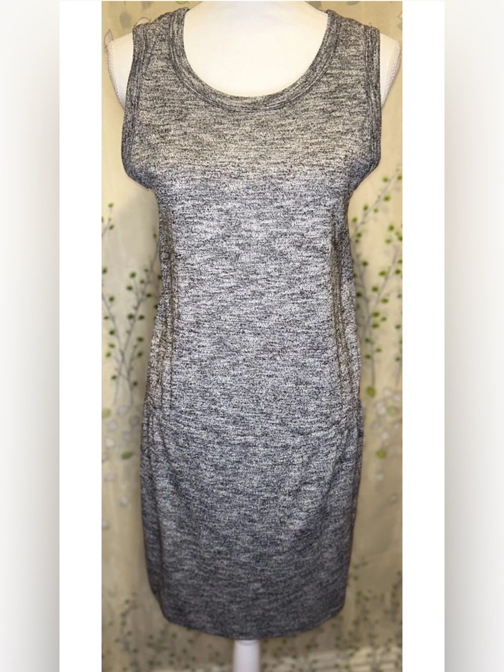 Banana Republic Marled Gray Open Cutout Back Knit Sleeveless Mini Dress Size S